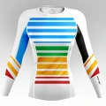 Biały Rashguard kompresyjny Damski Stripes  Rashguard-stripes-Pastele-przod.jpg