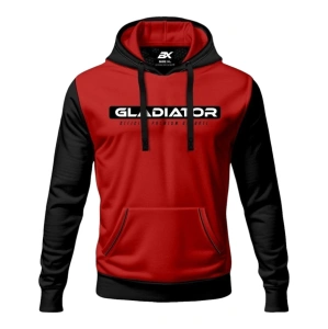 Czarno-czerwona bluza kangurka dla mężczyzn Gladiator 
