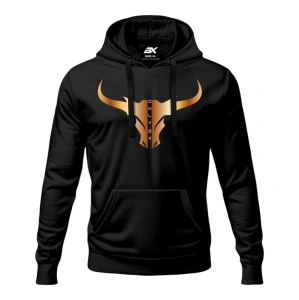 Czarna bluza kangurka dla mężczyzn BULL 