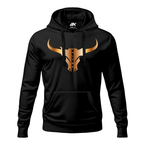 Czarna bluza kangurka dla mężczyzn BULL 