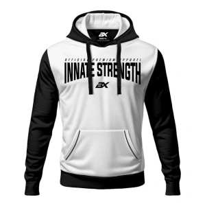 Czarno-biała bluza z kapturem męska INNATE STRENGTH