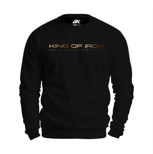 Czarna Bluza męska z napisem KING OF IRON