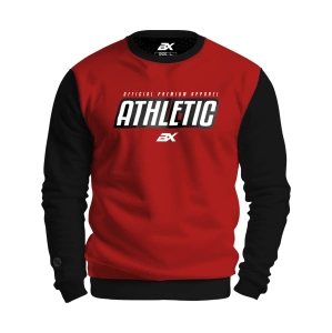 Czarno-czerwona bluza męska z napisem ATHLETIC