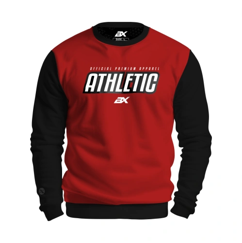 Czarno-czerwona bluza męska z napisem ATHLETIC