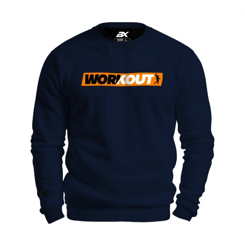 Granatowa Bluza męska z nadrukiem WORKOUT