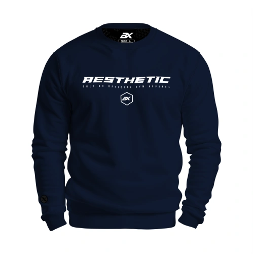 Granatowa bluza męska z napisem Aesthetic 