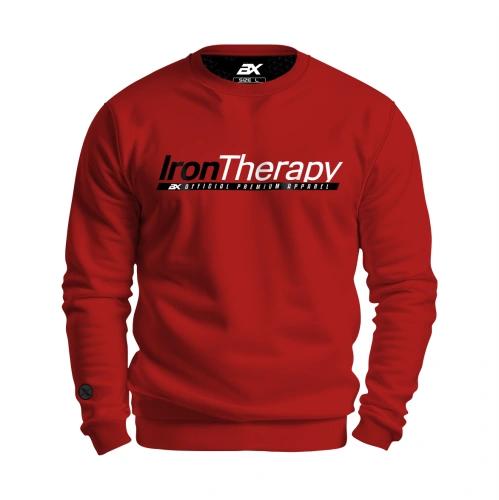 Czerwona bluza męska z napisem Iron Therapy