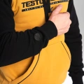Czarno- musztardowa bluza kangurka męska na siłownię TESTOSTERONE