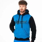 Czarno-niebieska bluza kangurka męska na siłownię GYMWEAR