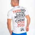 Biała Koszulka treningowa Trening czyni Mistrza