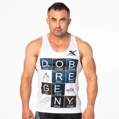 Biały tank-top treningowy męski Dobre Geny