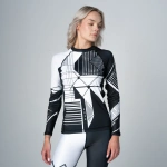 Czarno-Biały Rashguard Damski Długi Rękaw