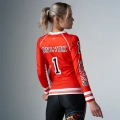 Czerwony Rashguard Damski z długim rękawem