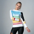 Biały Rashguard kompresyjny Damski Stripes  Longsleeve damski w paski.webp