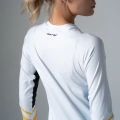 Biały Rashguard kompresyjny Damski Stripes  Bluzka damska z mocnymi szwami.webp
