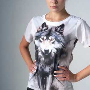 Kremowa damska koszulka do ćwiczeń Wolf
